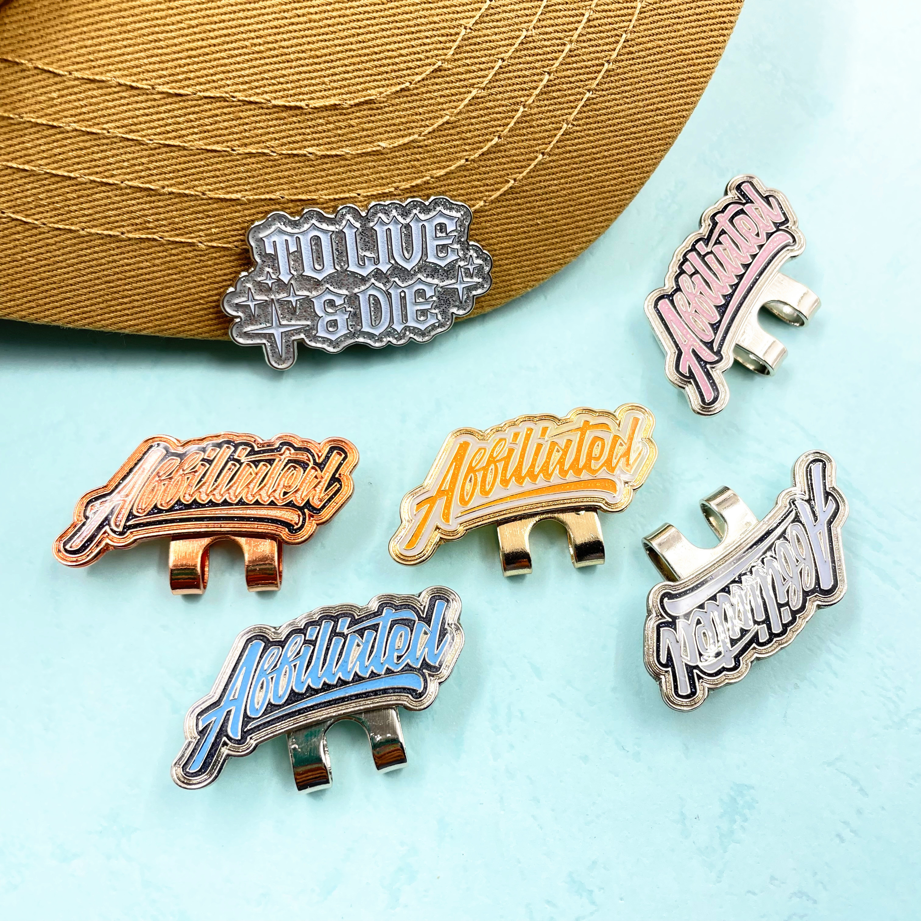 Customized Design Your Own logo hat brim clips  Fitted brand mexican metal hat pins Lapel badge Custom enamel pins for hats