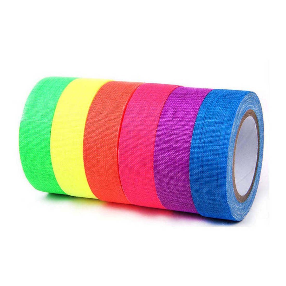 ANTI Heavy Duty Waterproof No Residue Neon Gaffer Fluorescence Cloth Duct Fluorescent Highlighter Colored Tape for UV Party