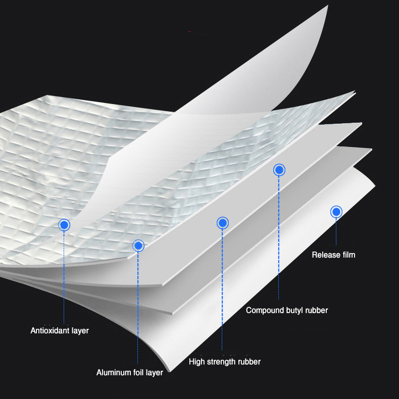 ANTI Temperature Resistance Aluminum Foil Butyl Tape For Glass And Edpm Roof Sealant, Boat And Pipe Sealant Tape