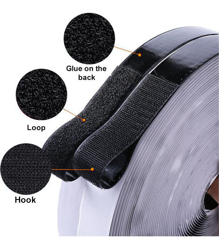 ANTI 25mm Custom Reusable Stretch Hook Loop Fastener Tape/fabric Magic Tape Hook And Loop Tape