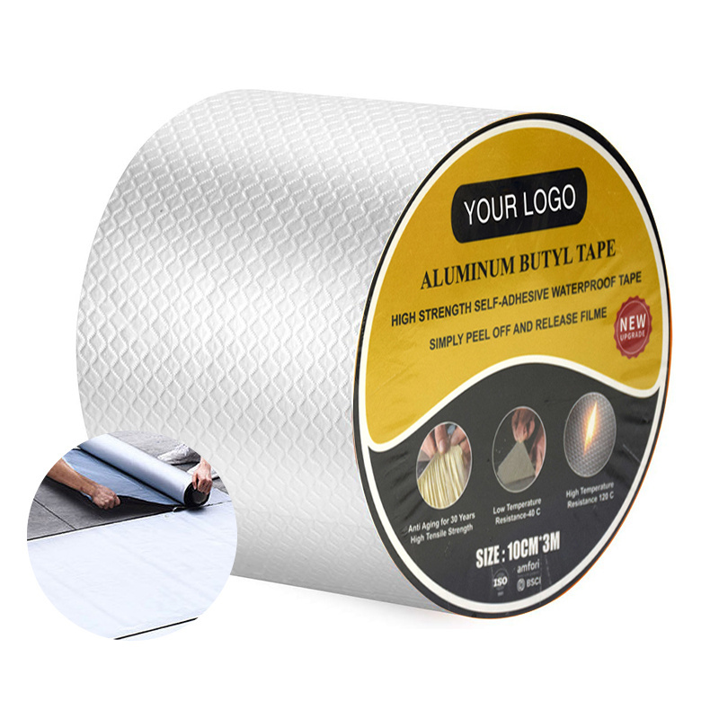 Self-Adhesive Aluminum Foil Sealant Butyl Tape For Window And Metal Roof Flashing, Patching And Gutter Leak Repair