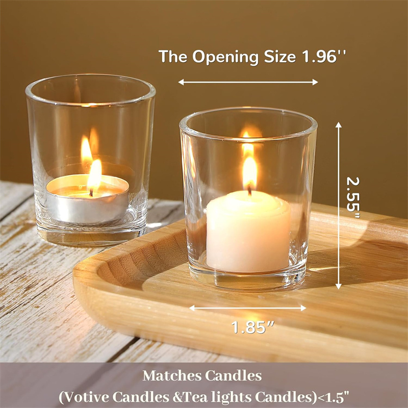 Clear Tea Lights Candle Holder Glass Candle Holders Bulk for Wedding Centerpieces Festival  Party Table Centerpiece Decor