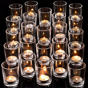 Clear Tea Lights Candle Holder Glass Candle Holders Bulk for Wedding Centerpieces Festival  Party Table Centerpiece Decor