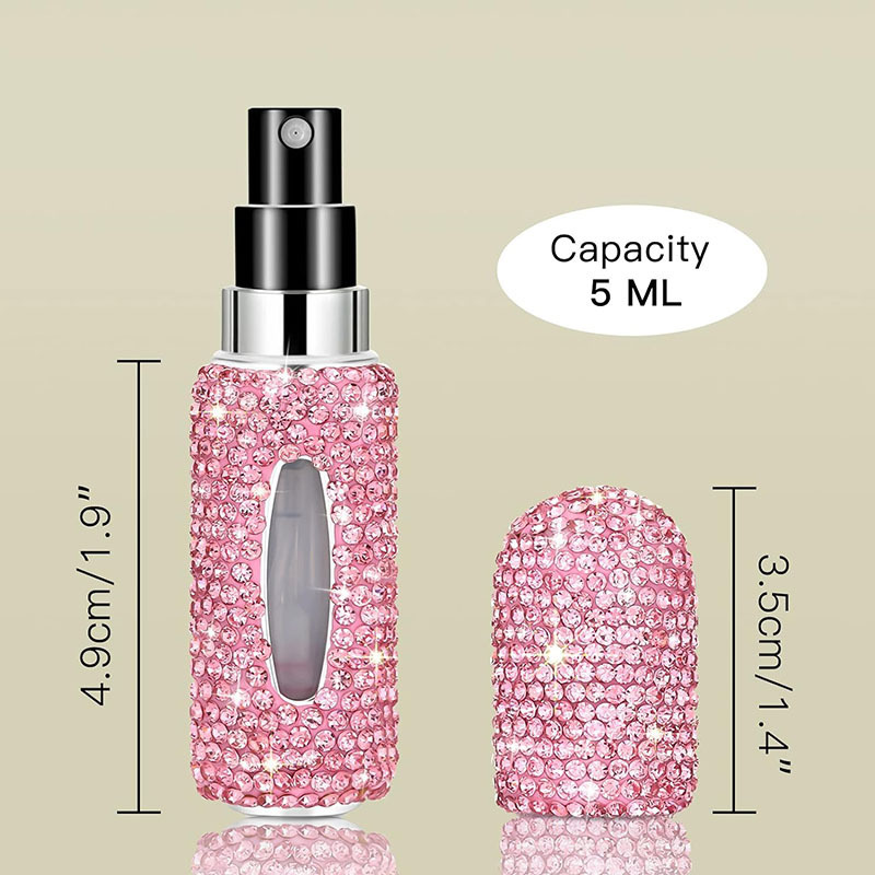 Rhinestone 5ml Perfume Travel Refillable Perfume Atomizer Bottle Bling Portable Mini Perfume Spray Dispensers