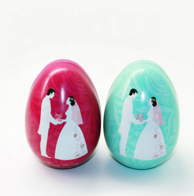 Easter eggs shaped chocolate/candy metal tin box for holiday