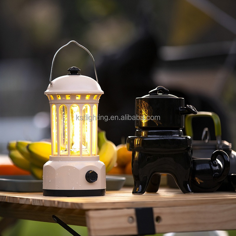 2024 new product colorful rechargeable emergency dimmer led COB with hook portable outdoor hiking lantern tent lamp camp light