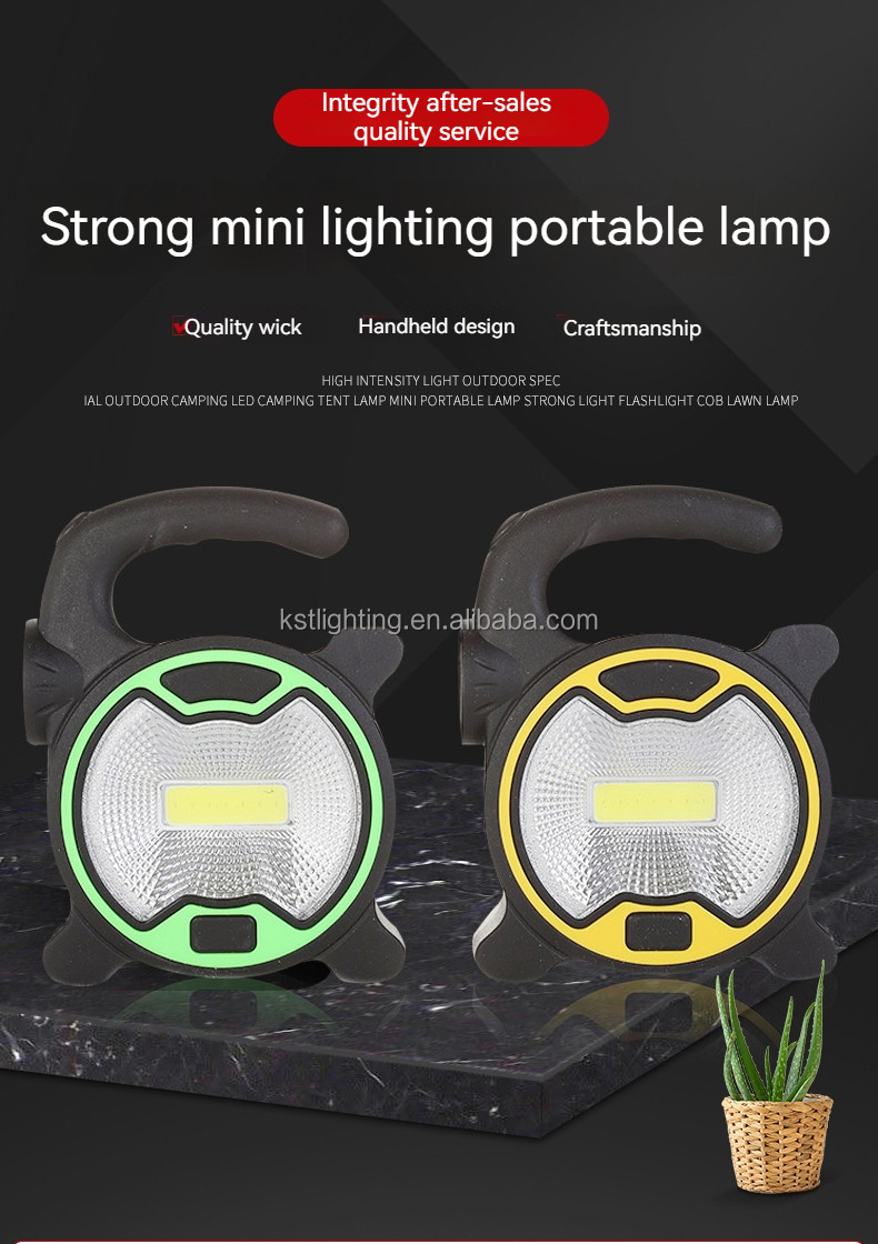 2024 new product mini yellow wholesale batteries emergency portable COB camp lamp light led flashlight torch