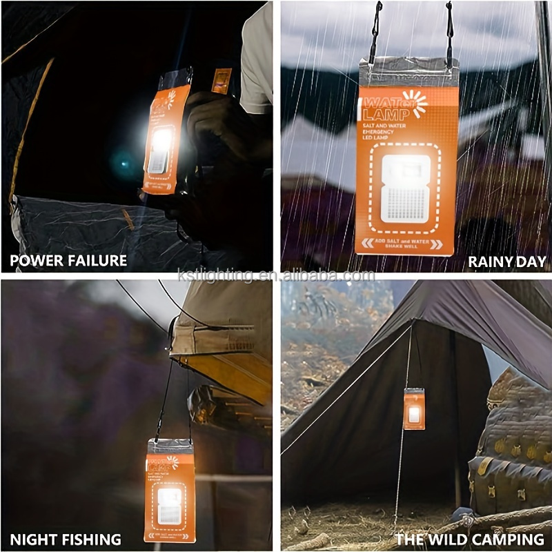 No battery required travel waterproof salt water lamp hiking fishing emergency accessories outdoor led light other camping lamp