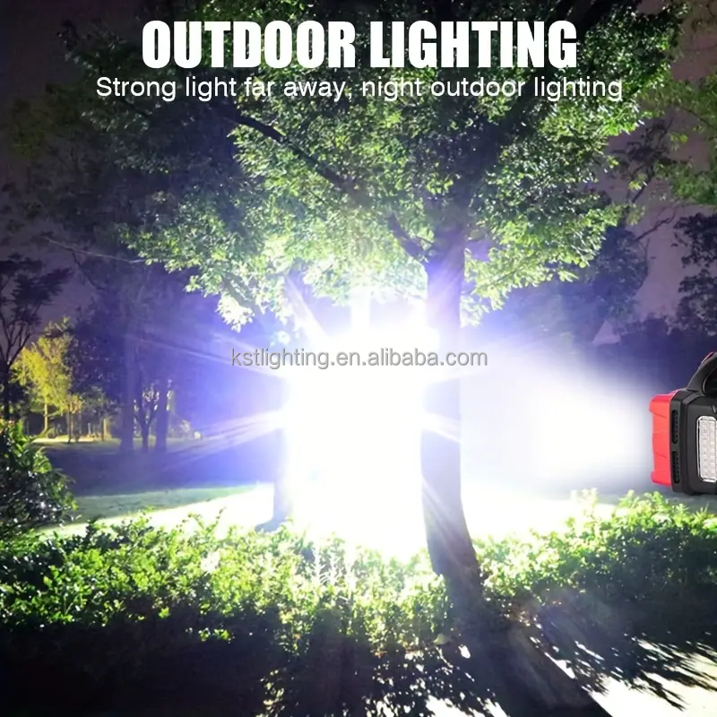 New idea 2024 small red wholesale rechargeable battery outdoor emergency solar COB led flashlight torch camp light lamp