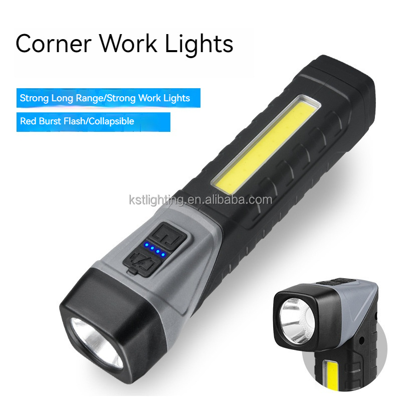 2024 new product 90 degree rotatable work light usb rechargeable magnetic base 5 modes COB camp lamp light led flashlight torch