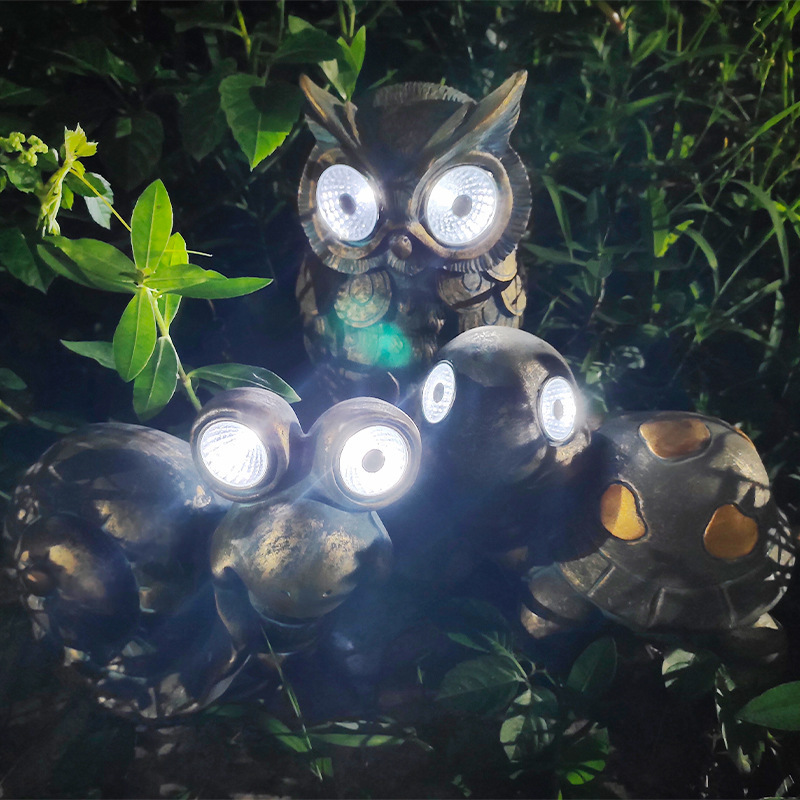 Outdoor Metal Resin Art Solar Animals Figurine Lights Waterproof Decorative Pathway Stake yard lawn lamp solar led garden light