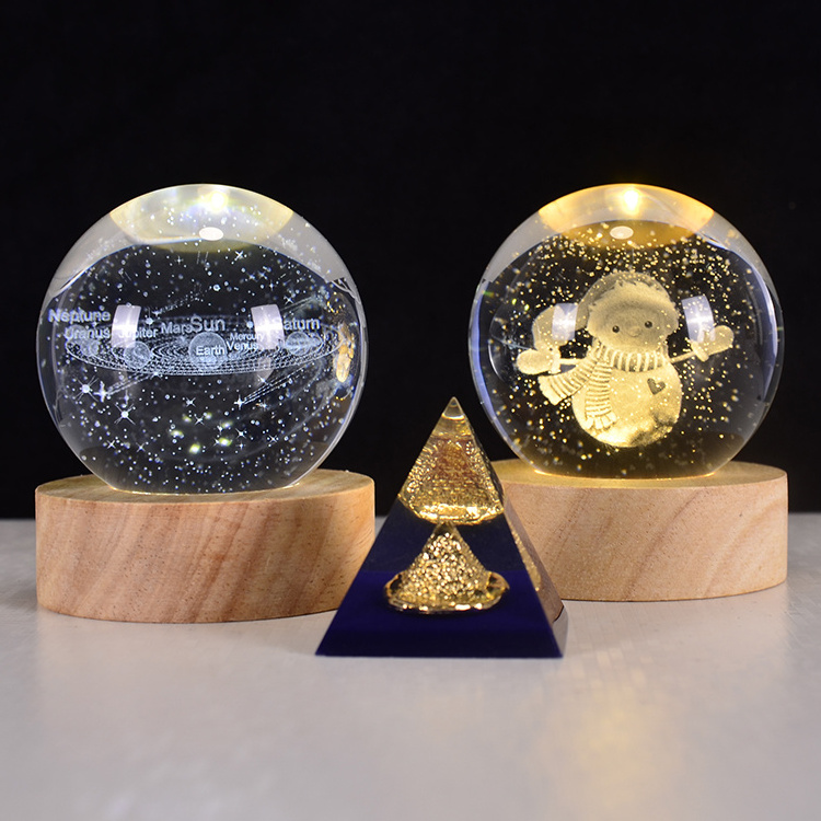 3D Creative handmade Crystal Ball Desktop Night Light Led Crystal Ball Lamp Table Lamp Night Light