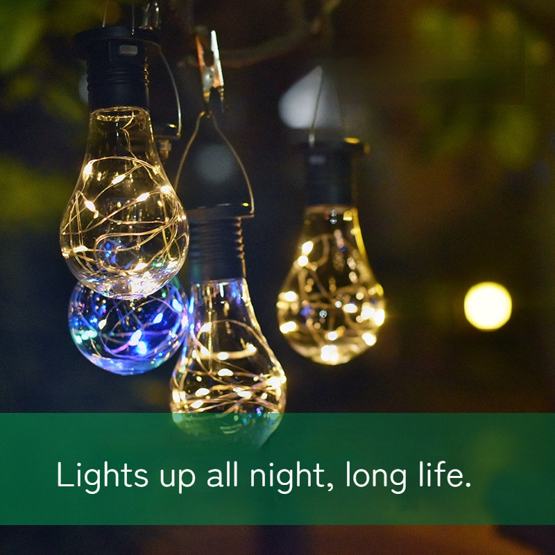 Solar Bulb LED With Clip Waterproof Hanging Solar Power Christmas Decoration Light