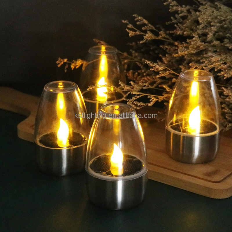 Outdoor waterproof warm white flickering led candle sensor table solar led light solar garden lights solar lights outdoor garden