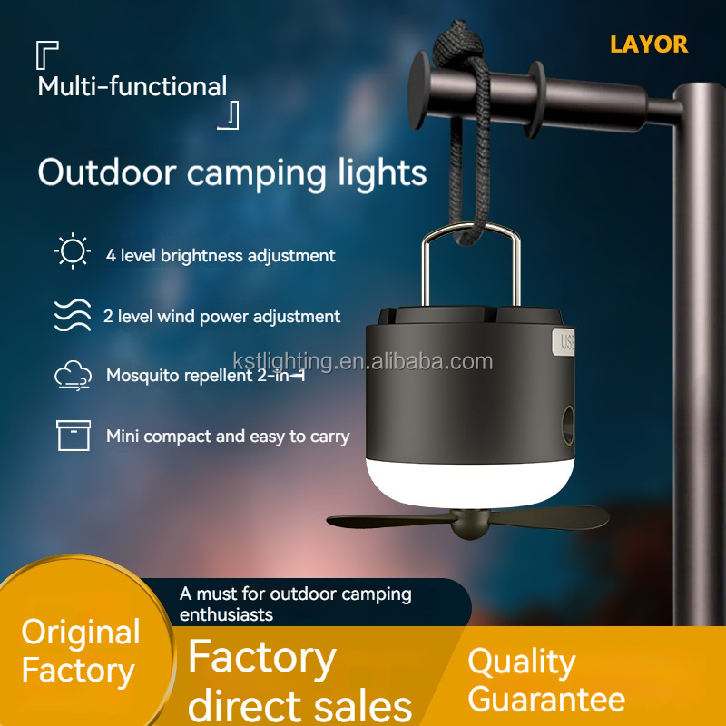 4in1 multifunctional rechargeable emergency hanging portable outdoor mini mosquito repellent spray fan led light camp lamp