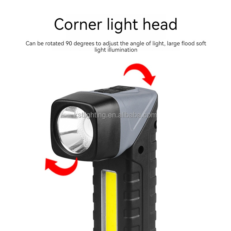 2024 new product 90 degree rotatable work light usb rechargeable magnetic base 5 modes COB camp lamp light led flashlight torch