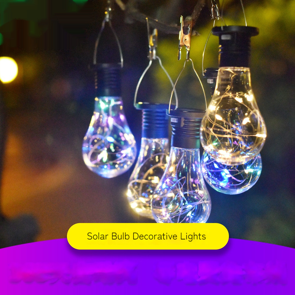 Solar Bulb LED With Clip Waterproof Hanging Solar Power Christmas Decoration Light