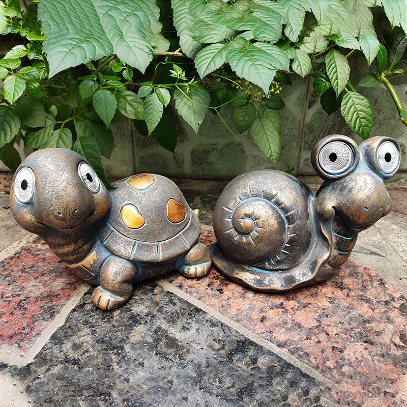 Outdoor Metal Resin Art Solar Animals Figurine Lights Waterproof Decorative Pathway Stake yard lawn lamp solar led garden light