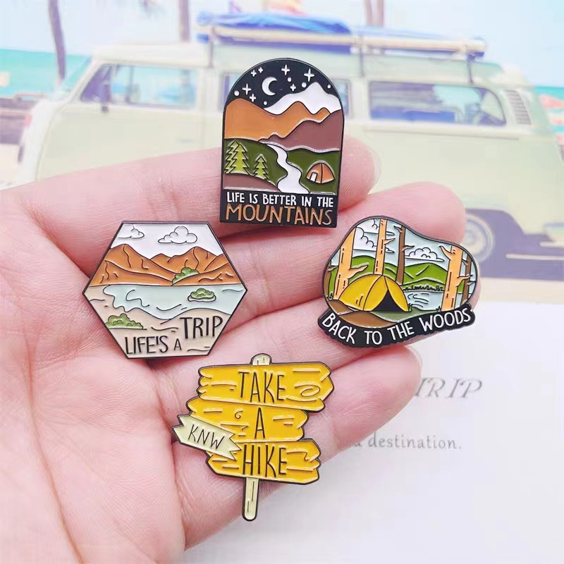 Enamel Coating Sliding Lapel Pin Customized Mood-changing Reversible Collar Pin Badge Metal Gold Plating