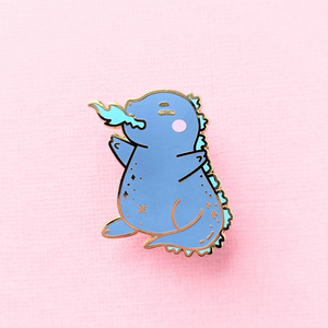 High Quality Kawaii Fire-Breathing Dragon Enamel Pin Cute Cartoon Lapel Pin hard enamel lapel pin Brooch gift