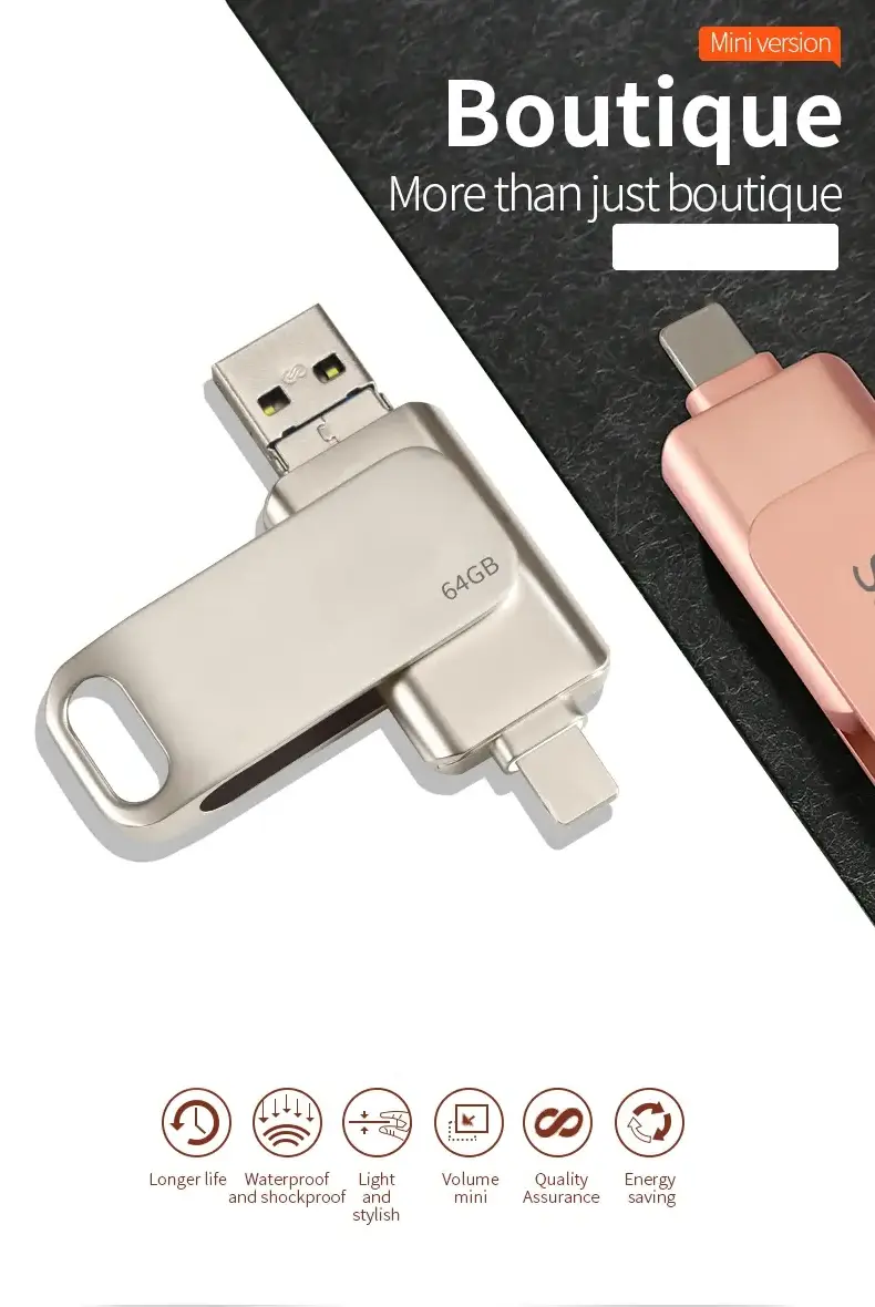 Real Capacity Usb 3.1 Flash Drive 32gb 64gb 128gb 256gb Usb Pen Drive 300mb/s Metal Usb Memory Stick