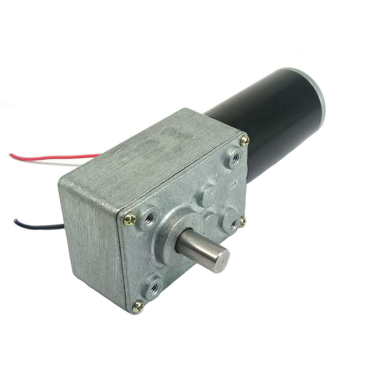 12V 24V Mini Gearbox Right Angle Gear Motors Worm Shaft Option Threaded Shaft Worm Gear Motor