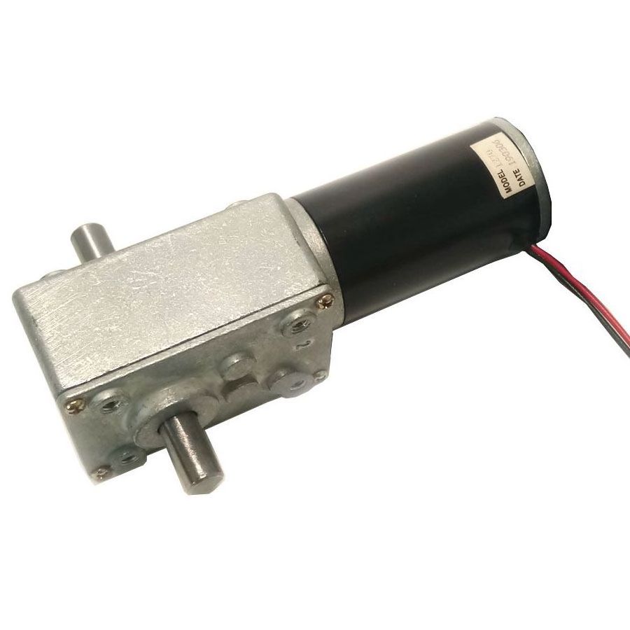 12V 24V Mini Gearbox Right Angle Gear Motors Worm Shaft Option Threaded Shaft Worm Gear Motor