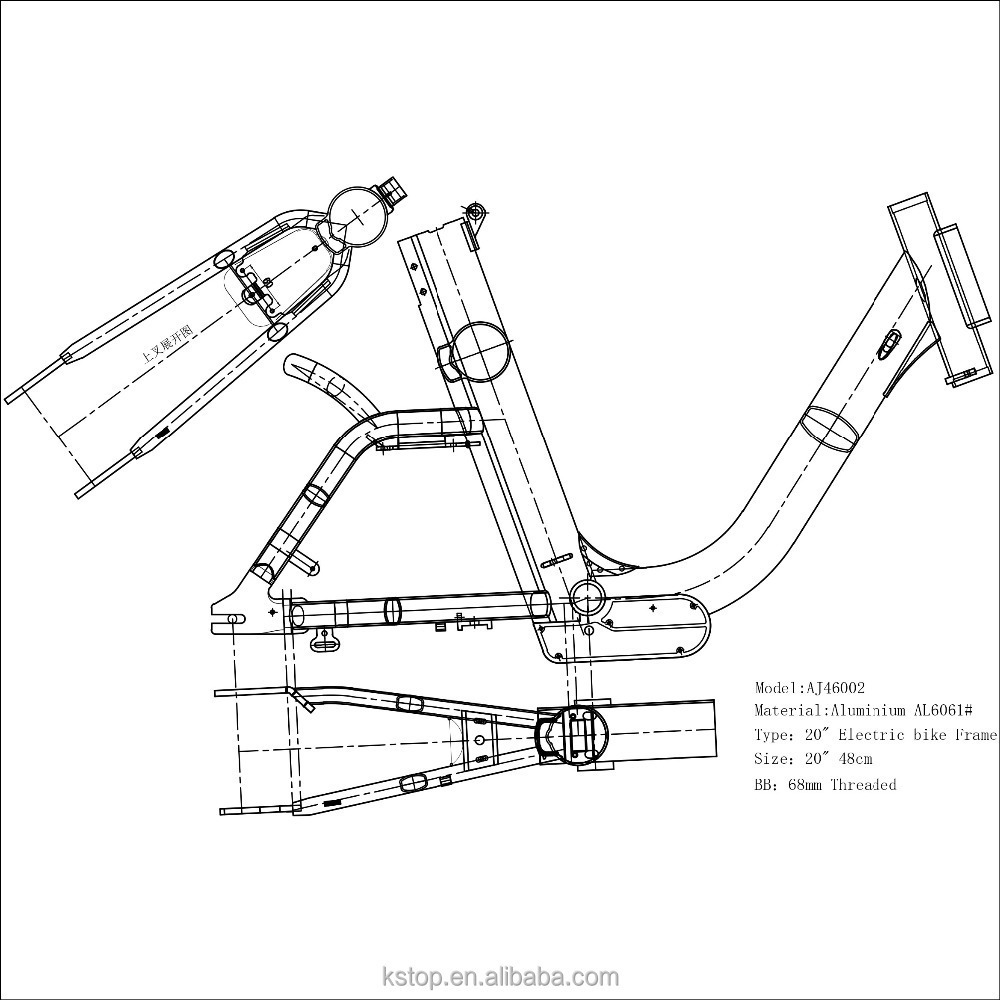 oem bike frame Aluminium Electric Bike Frame 20 inch Alloy Bicycle Accessory 6061 Factory Outlet ebike frame