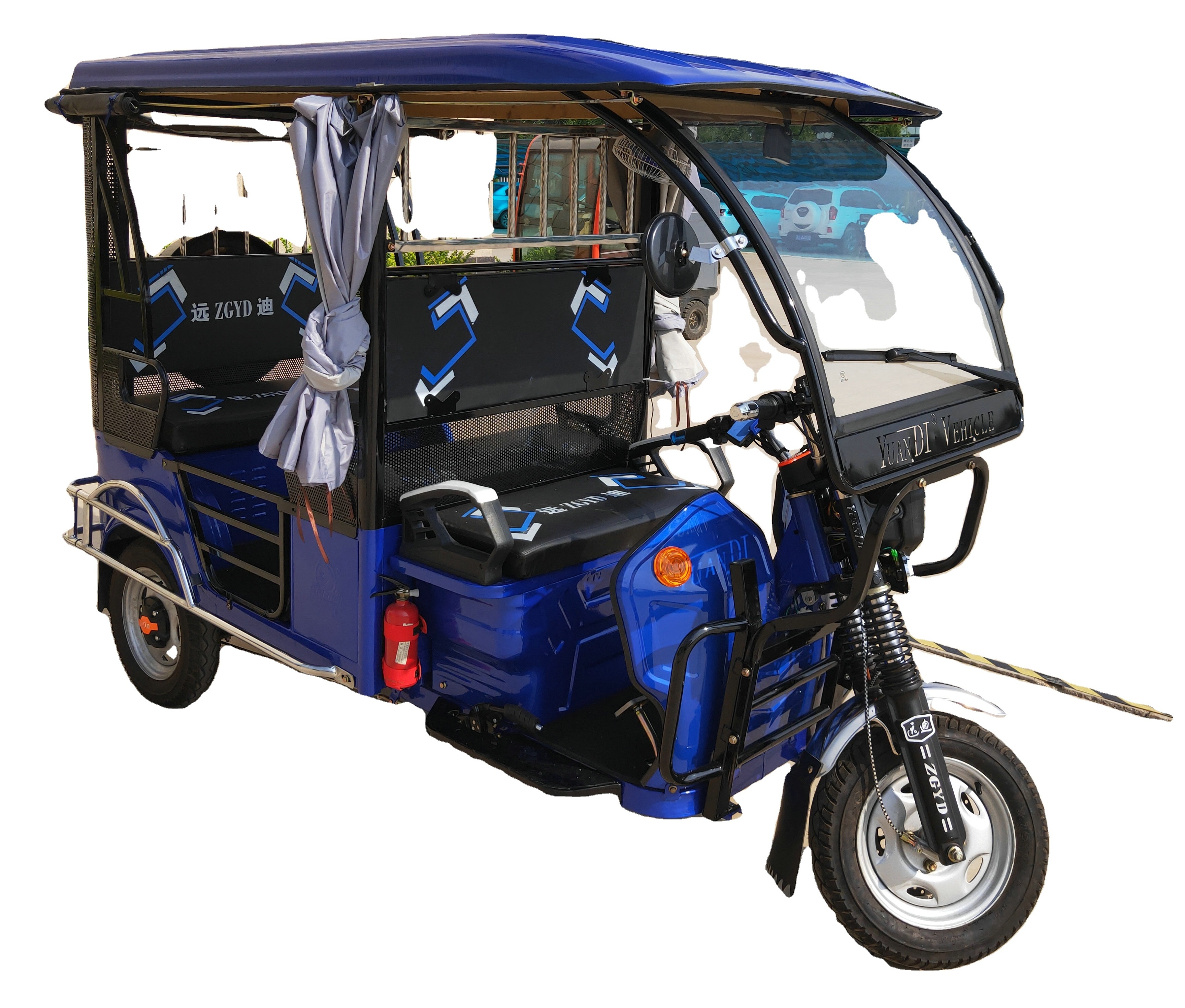 Most Popular Taxi Tuk Tuk Auto Rickshaw Electric Hybrid For Daily Life 3 Wheel 60v Closed Motorized Electric Passenger Tricycle