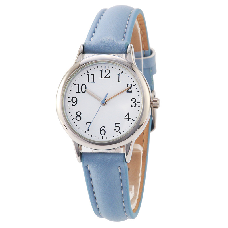 make custom leather watch logo engraving stainless steel back wrist quartz watch women