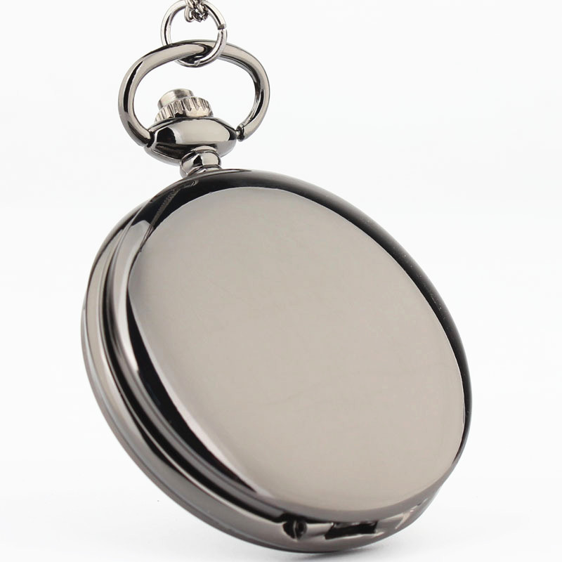 Custom Men Classic Vintage Mirror Polished Quartz Pocket Watch with Chain Reloj De Bolsillo