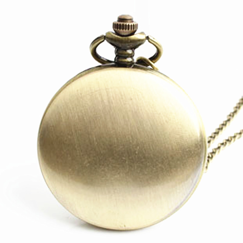 Custom Men Classic Vintage Mirror Polished Quartz Pocket Watch with Chain Reloj De Bolsillo