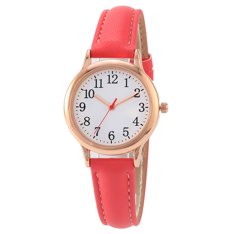 make custom leather watch logo engraving stainless steel back wrist quartz watch women