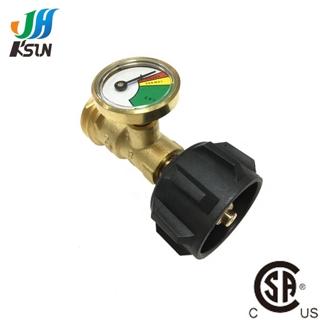 Propane Tank Adapter with Pressure Gauge