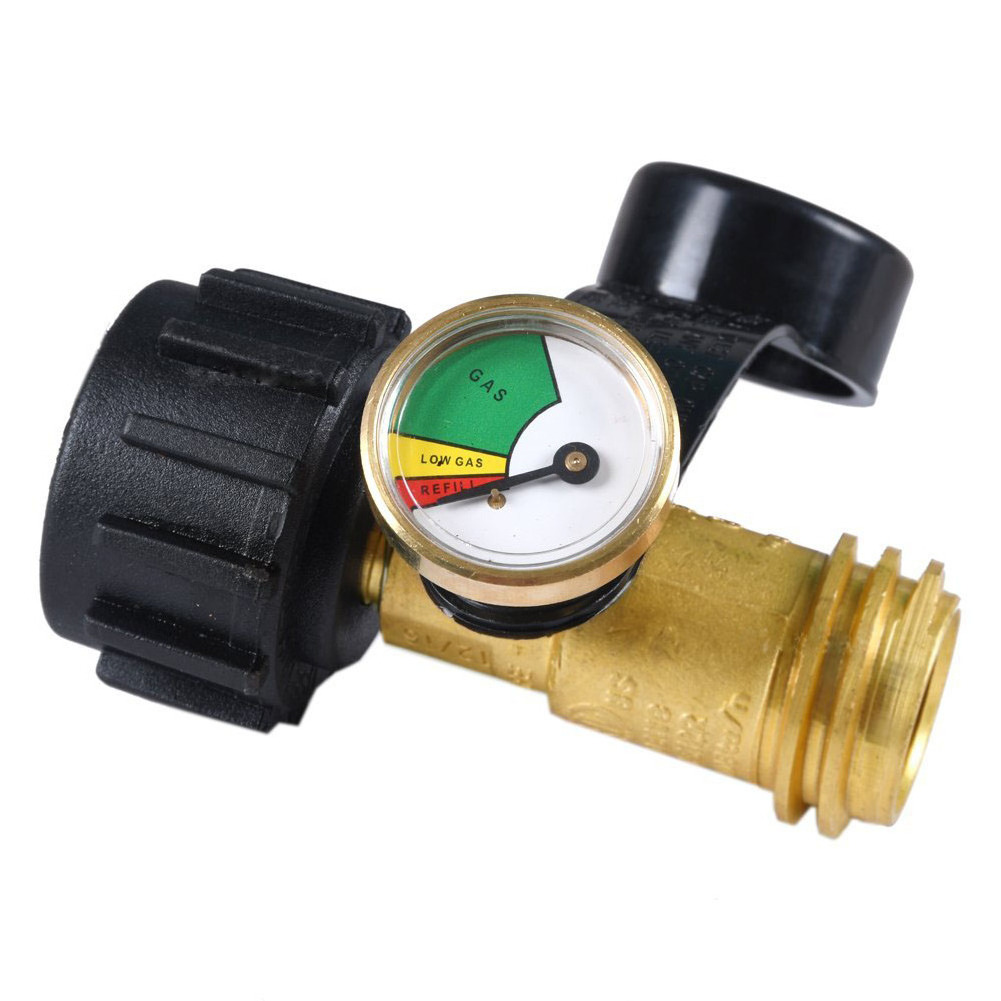 Propane Tank Adapter with Pressure Gauge