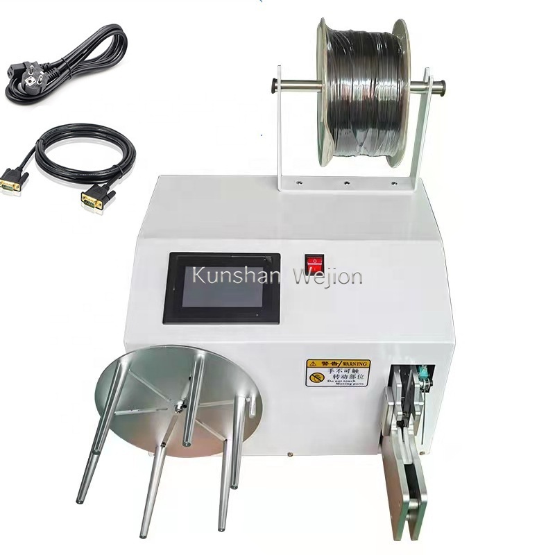 Small size equipment wire wind twist tie machine cable roller winding and bundling power cord coiling and tying machine