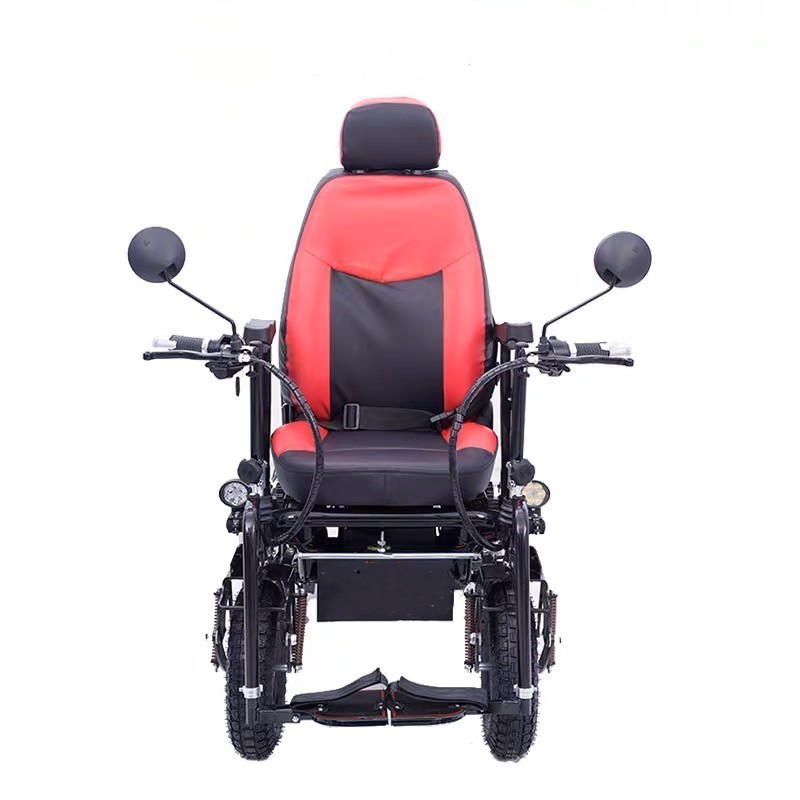 Beach Wheelchair All Terrain Wheels For Buggy Wheelchair Shock Absorber off Road Reclining Electric Power Wheelchair with Basket