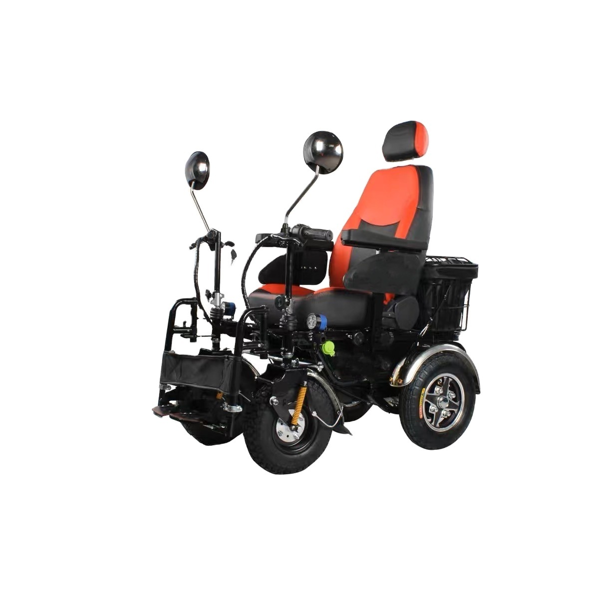 Beach Wheelchair All Terrain Wheels For Buggy Wheelchair Shock Absorber off Road Reclining Electric Power Wheelchair with Basket