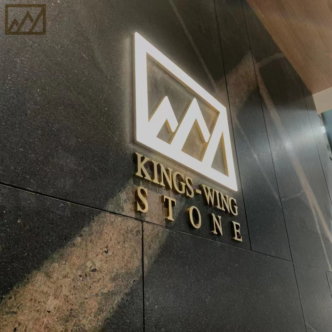 KINGS-WING Thunderbolt Granite Slab Natural Stone Raw Block Price Black Granite Slab For Interior And Exterior Wall