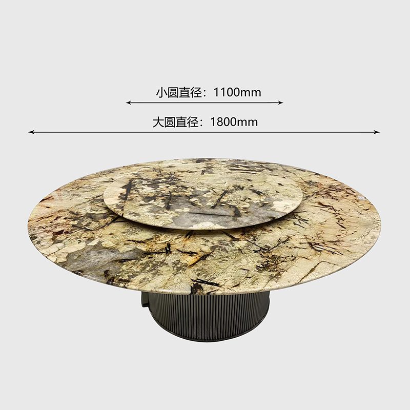 KINGS-WING Wholesale Furniture Patagonia Dining Table Natural Marble Living room Custom Modern Round Rotate Dining Table