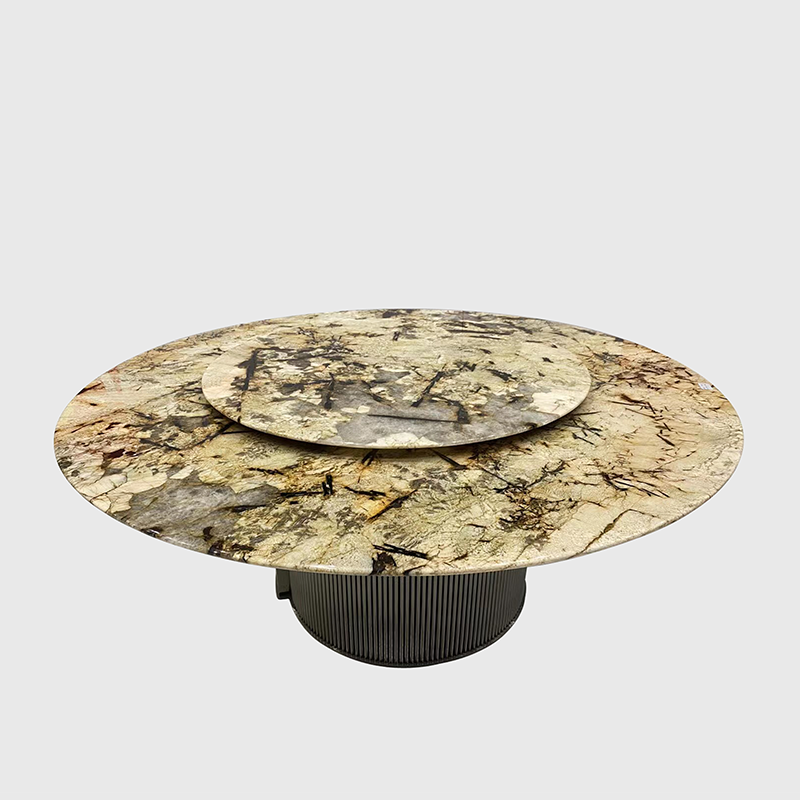 KINGS-WING Wholesale Furniture Patagonia Dining Table Natural Marble Living room Custom Modern Round Rotate Dining Table