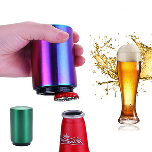 Hot Selling Push Bar Opener Push-type Beer Beverage Bottle Corkscrew Can Magnet Bottle Opener Beer OEM