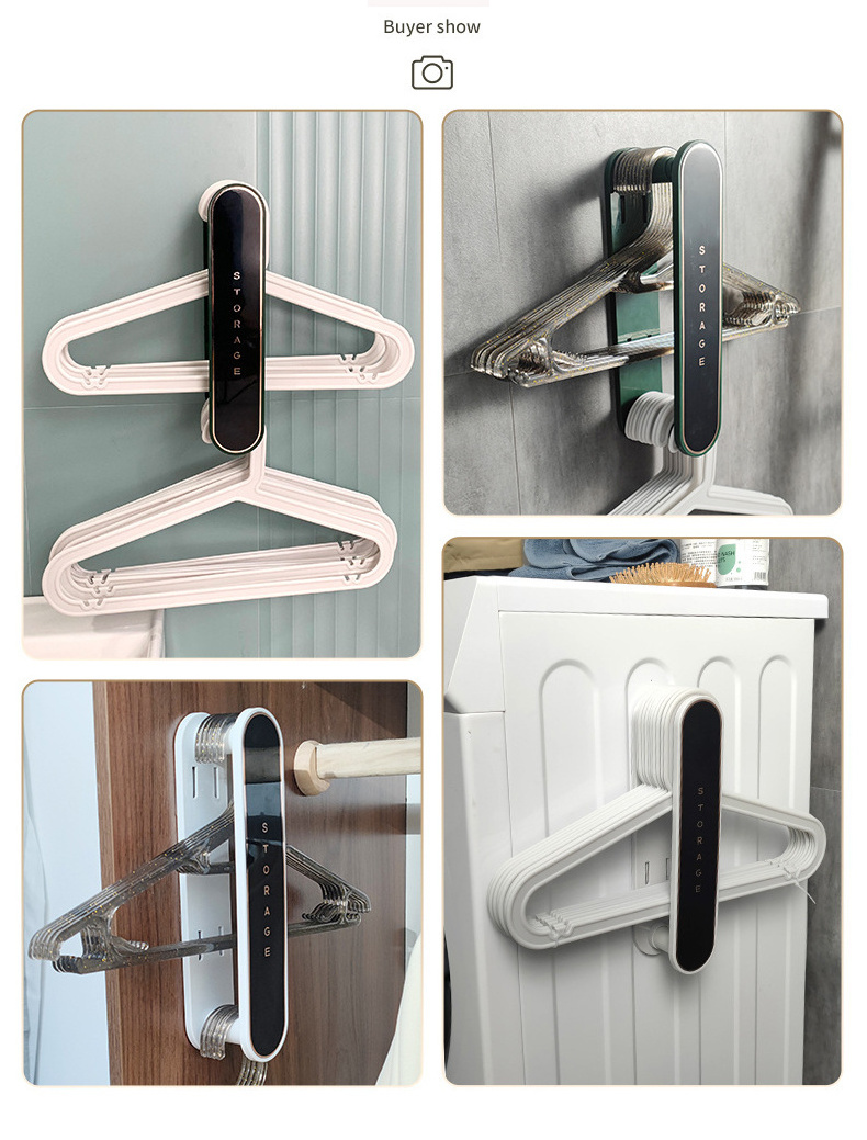 Household Storage Multi-Functional Bathroom Balcony Hanger Storage Retractable Punch-Free Wall-Mounted Hanger Storage Rack