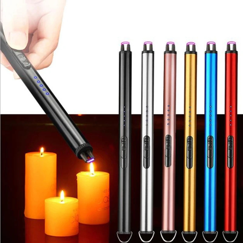 USB  Charging Portable Hook Electric Arc Ignition  Metal Outdoor Windproof Kitchen Candle BBQ Gas Stove Pulse Lighter