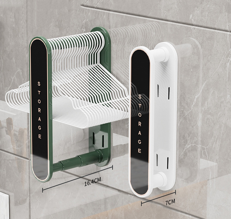 Household Storage Multi-Functional Bathroom Balcony Hanger Storage Retractable Punch-Free Wall-Mounted Hanger Storage Rack