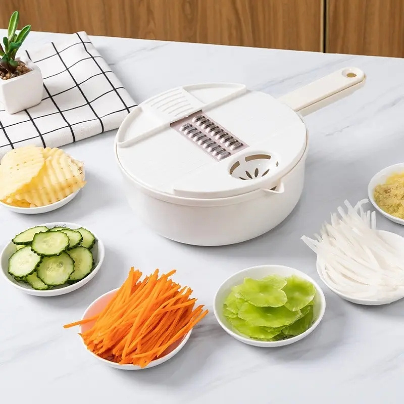 New Kitchen Multi-functional Nine-in-one Vegetable Cutter 12-piece Grater Potato Radish Shredder Vegetable Cutter Salad Utensils