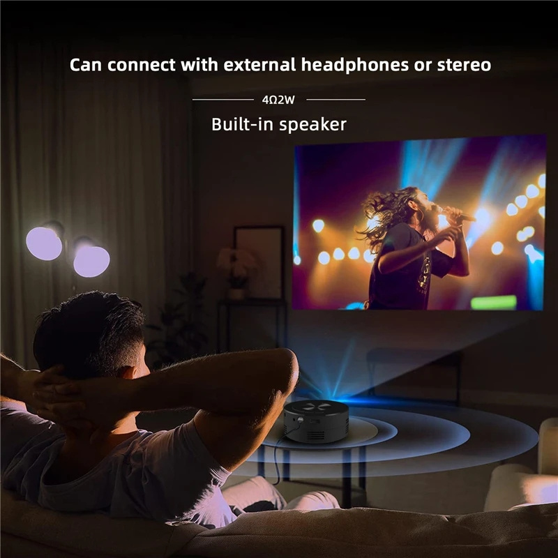 YT200 LED Mini Mobile Projector Home Use Palm Size Remote Projector Wire Screen Mirroring Smart Remote Control Projetor