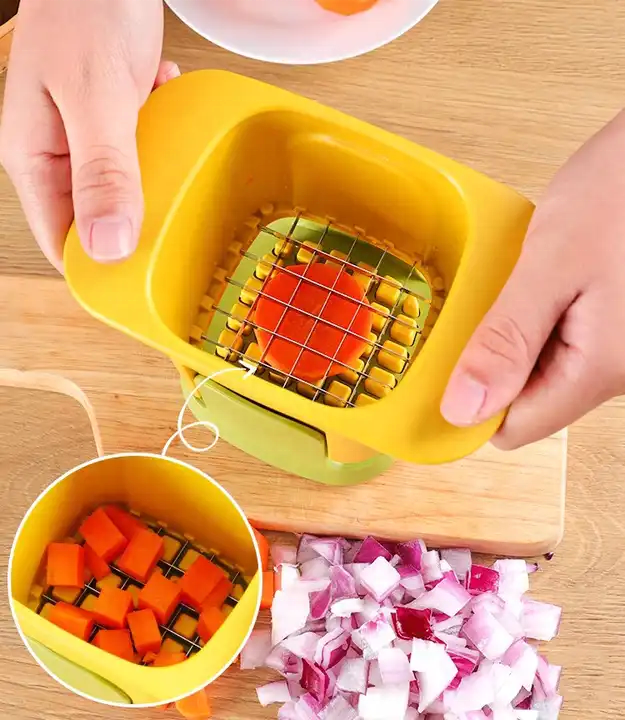 Kitchen Home Chip Slicer Carrot Ham Slicer Cucumber Potato Press Slicer Household Hand Pressure Onion Dicer Vegetable Chopper