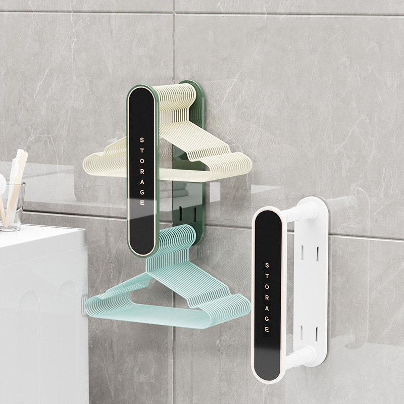 Household Storage Multi-Functional Bathroom Balcony Hanger Storage Retractable Punch-Free Wall-Mounted Hanger Storage Rack