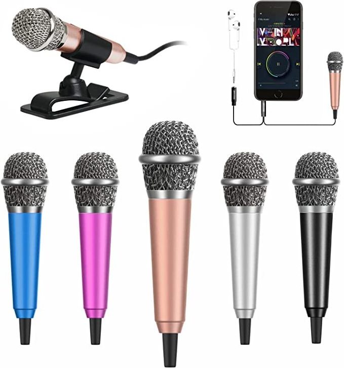 Portable Mini Microphone Portable 3.5mm Stereo Studio Microphone KTV Karaoke For Smartphone Laptop PC Desktop Handheld Audio Mic